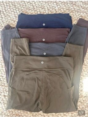 1 Lululemon High-Rise Leggings in Olive, Gray, Navy, Plum (choose 1 color)